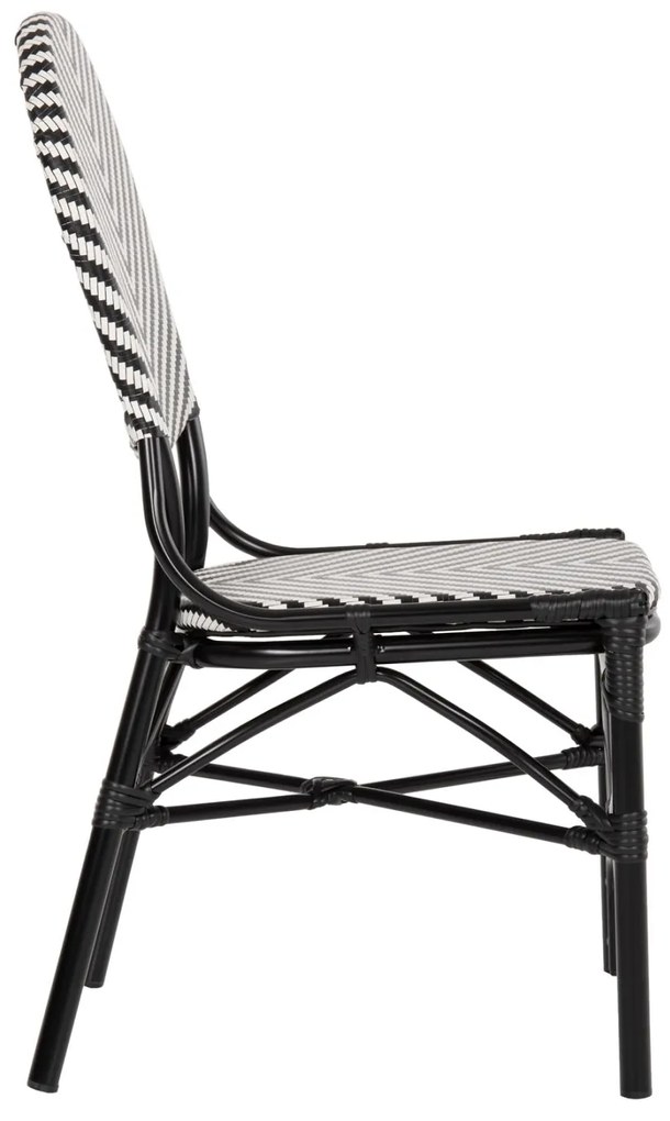 Καρέκλα C5927.01 Αλουμινίου Bamboo Look με Textline Μαύρο - Λευκό 46x56x95Y εκ. 46x56x95 εκ.