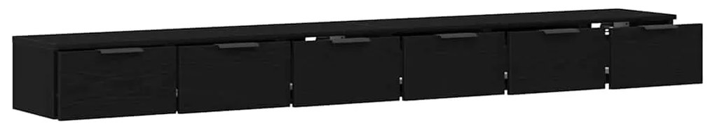 vidaXL Ντουλάπα Τοίχου με συρτάρι 2 pcs Μαύρη δρυς 102 x 30 x 20 εκ.