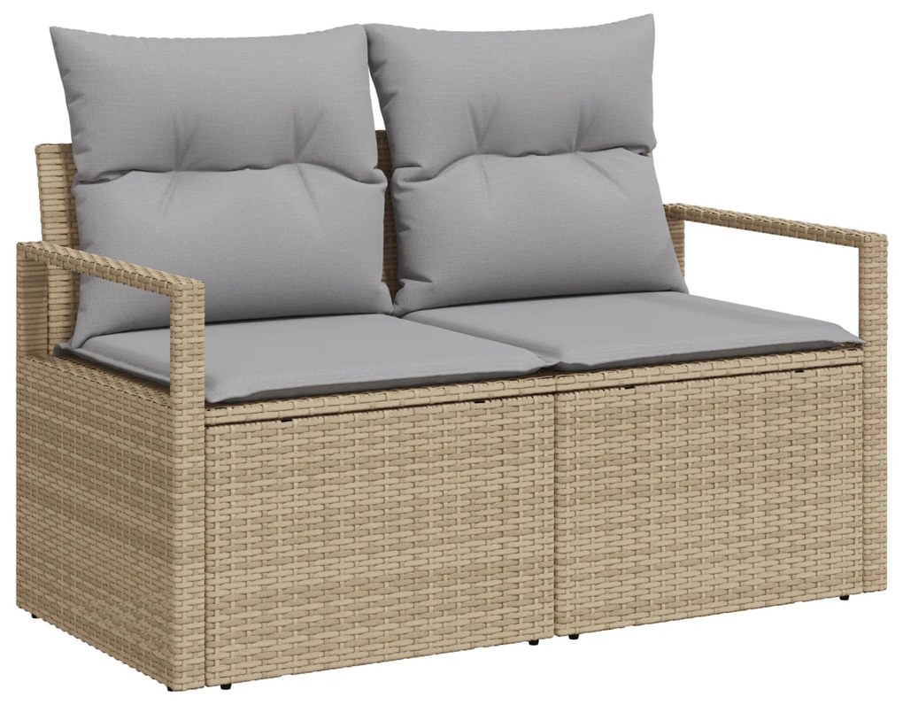 vidaXL Σετ Σαλονιού Κήπου με μαξιλάρι 6 pcs Μπεζ και Γκρι