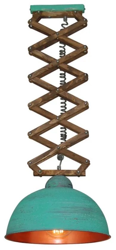 Φωτιστικό Οροφής Κρεμαστό Up-Down Worn 77-3097 60x100cm E27 60W Copper-Green Cement Homelighting Metal