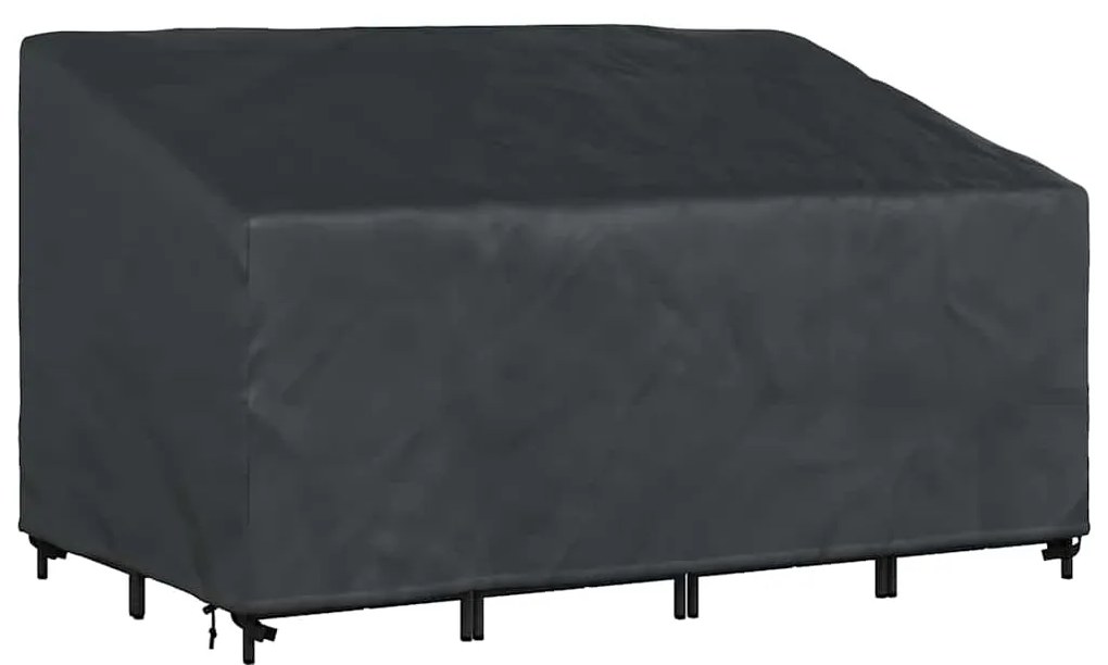 vidaXL Κάλυμμα Παγκάκι Κήπου Μαύρο 160 x 100 x 61 / 89 εκ Ύφασμα 600D