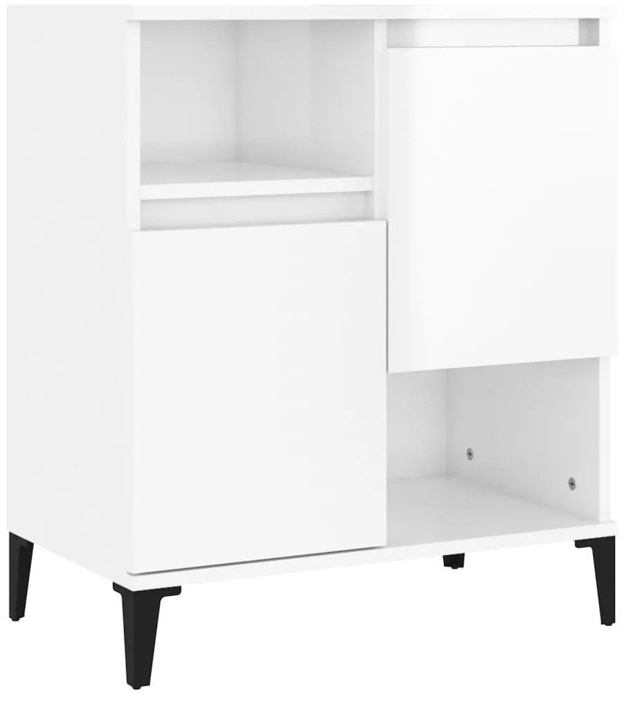 vidaXL Ντουλάπια 2 τεμ. Γυαλιστ. Λευκό 60x35x70 εκ. Επεξεργασμένο Ξύλο