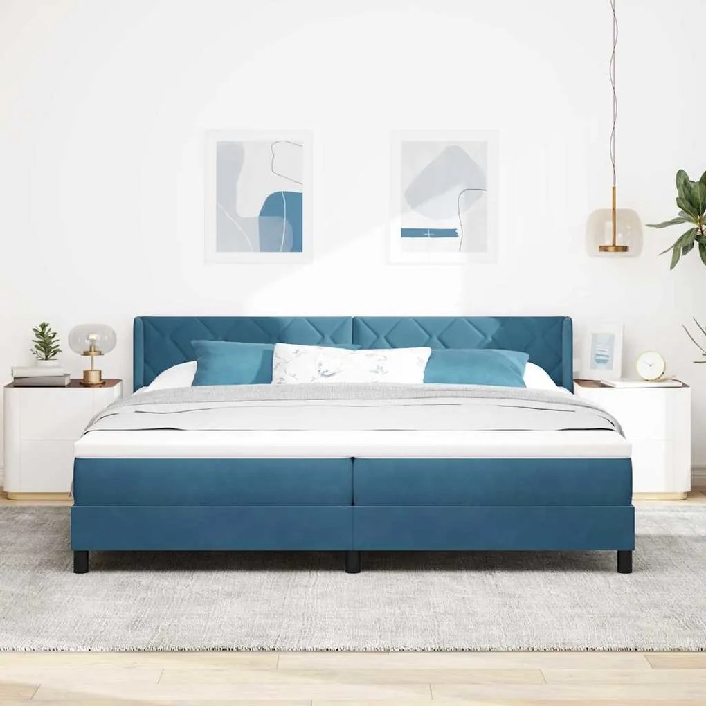 vidaXL Κρεβάτι με Ελατήρια και Στρώμα Μαύρο 100x200 εκ. Βελούδο