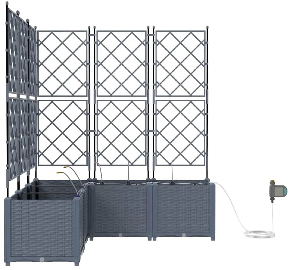 vidaXL Ζαρντινιέρες κήπου Ανοιχτό γκρι 120 x 120 x 142 cm Ατσάλι