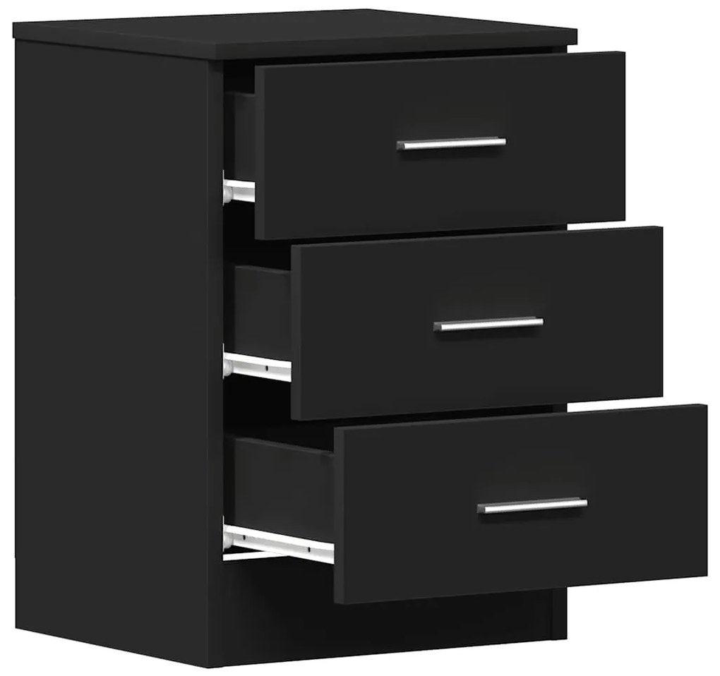 vidaXL Κομοδίνο Μαύρο 38 x 35 x 56 εκ. από Μοριοσανίδα