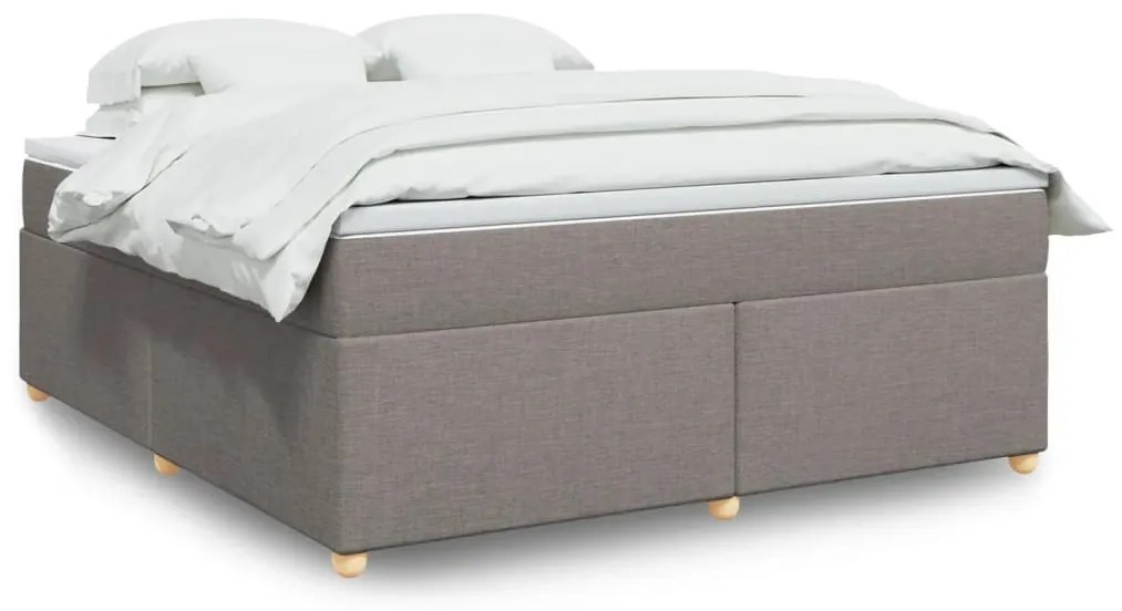 vidaXL Κρεβάτι Boxspring με Στρώμα Taupe 180x200 εκ. Υφασμάτινο