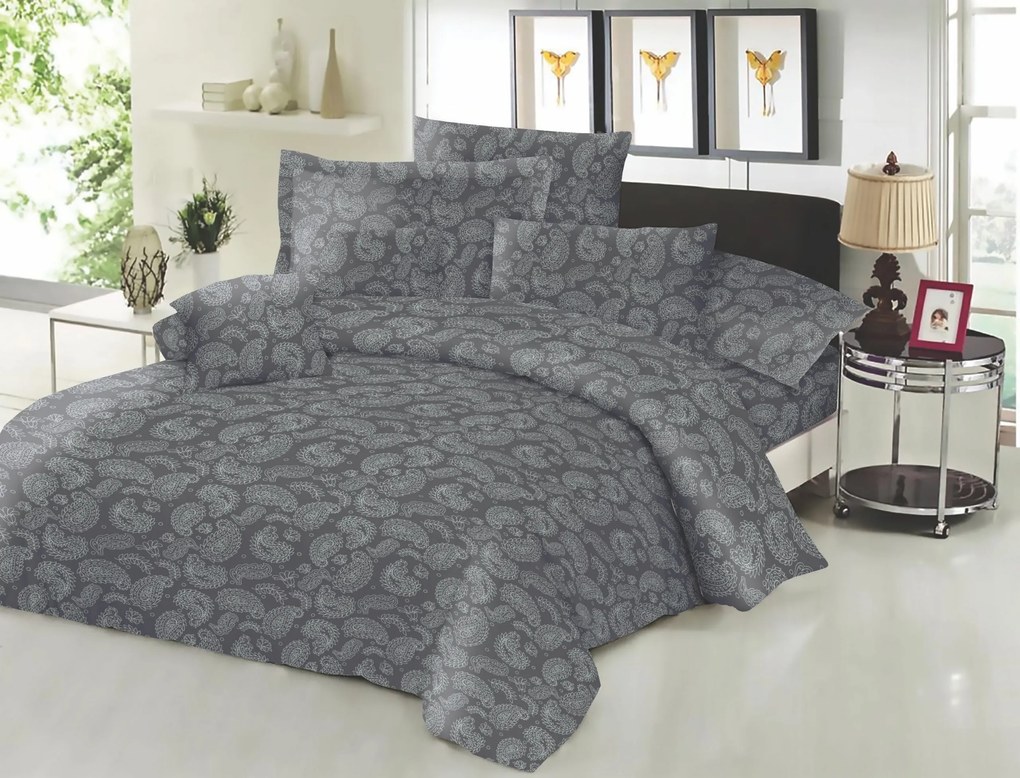 Ζεύγος Μαξιλαροθήκες Polycotton Εμπριμέ 50x70εκ. Lahor Grey Komvos Home 7000139-60