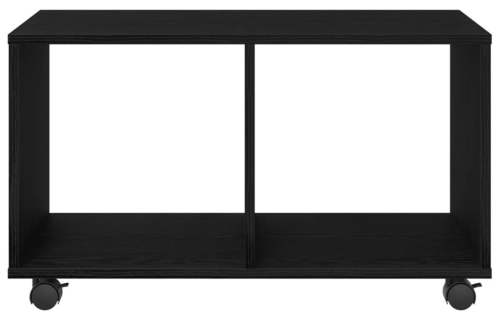 vidaXL Τραπέζι με Ρόδες Μαύρη Δρυς 72x33x42,5 εκ Κατασκευασμένη Ξυλεία