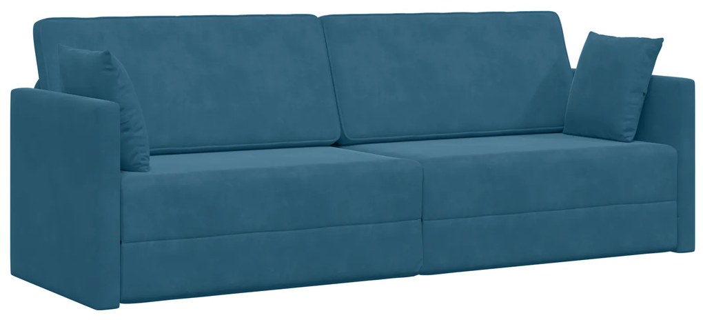 vidaXL Καναπές-κρεβάτι 2 σε 1 Μπλε 213x144x60 εκ Βελούδο