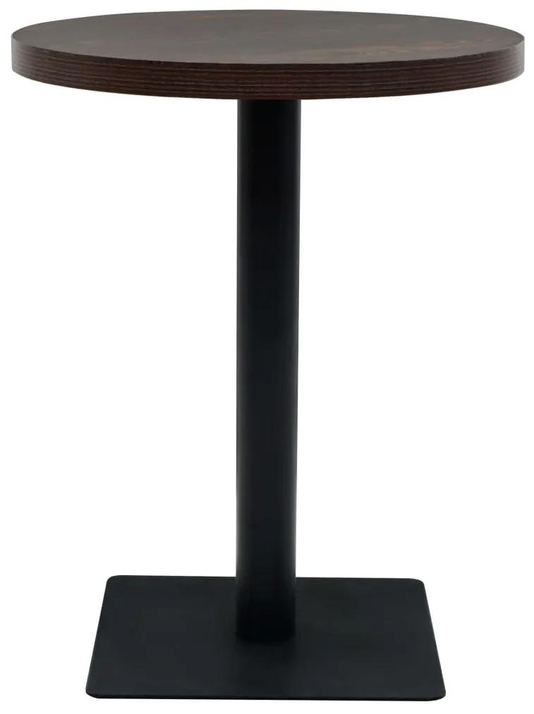 vidaXL Τραπέζι Bistro Στρογγυλό Σκούρο Σταχτί 60 x 75 εκ. MDF / Ατσάλι