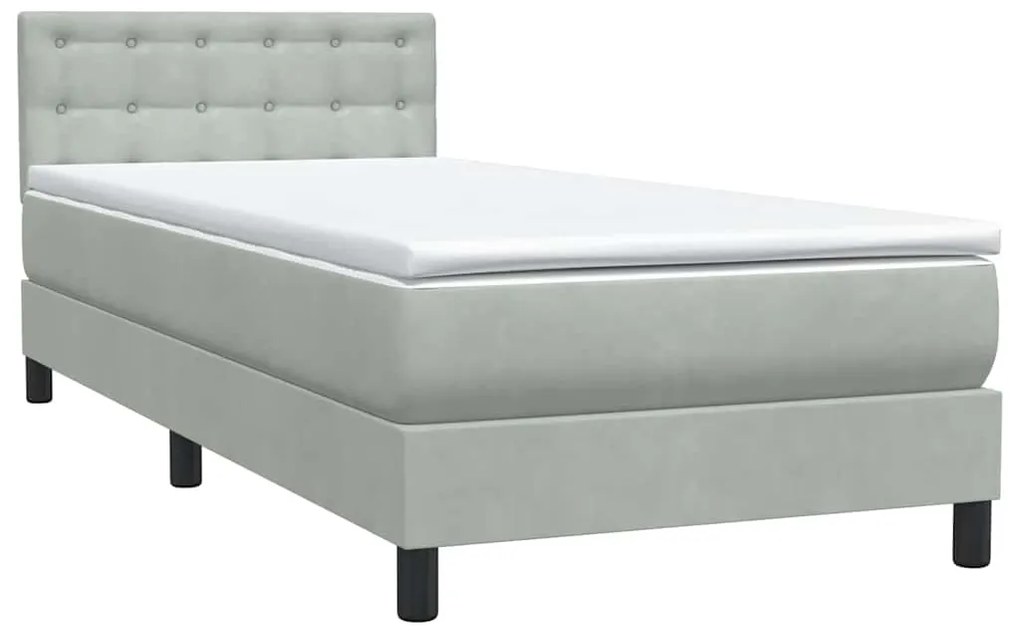 ΚΡΕΒΑΤΙ BOXSPRING ΜΕ ΣΤΡΩΜΑ ΑΝΟΙΧΤΟ ΓΚΡΙ 100X210 ΕΚ. ΒΕΛΟΥΔΙΝΟ 3317253