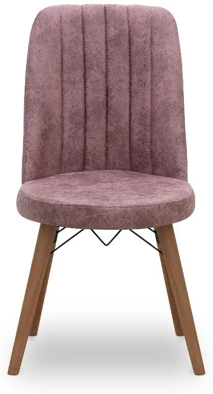 Καρέκλα τραπεζαρίας Alegra Megapap υφασμάτινη χρώμα σάπιο μήλο - καρυδί πόδι 46x44x91εκ. - Ύφασμα - GP044-0001,7