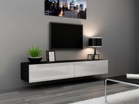 TV Stand VIGO RTV 180 black/white DIOMMI CAMA-VIGO-RTV-180-CZARNY/BIAŁY POŁYSK