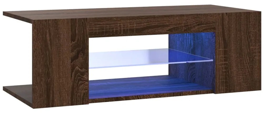 vidaXL Έπιπλο Τηλεόρασης με LED Καφέ Δρυς 90x39x30 εκ.