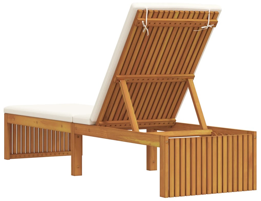vidaXL Ξαπλώστρα με Μαξιλάρι 200x55x30 εκ Μασίφ Ξύλο Ακακίας
