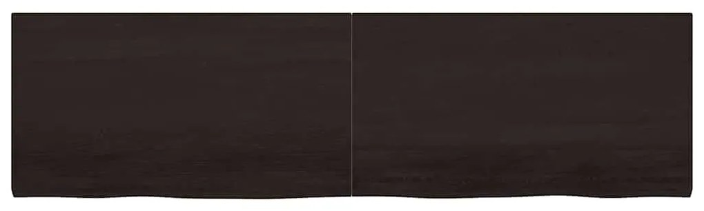 vidaXL Ράφι Τοίχου Σκούρο Καφέ 220x60x(2-4) εκ. Επεξ. Μασίφ Ξύλο Δρυός