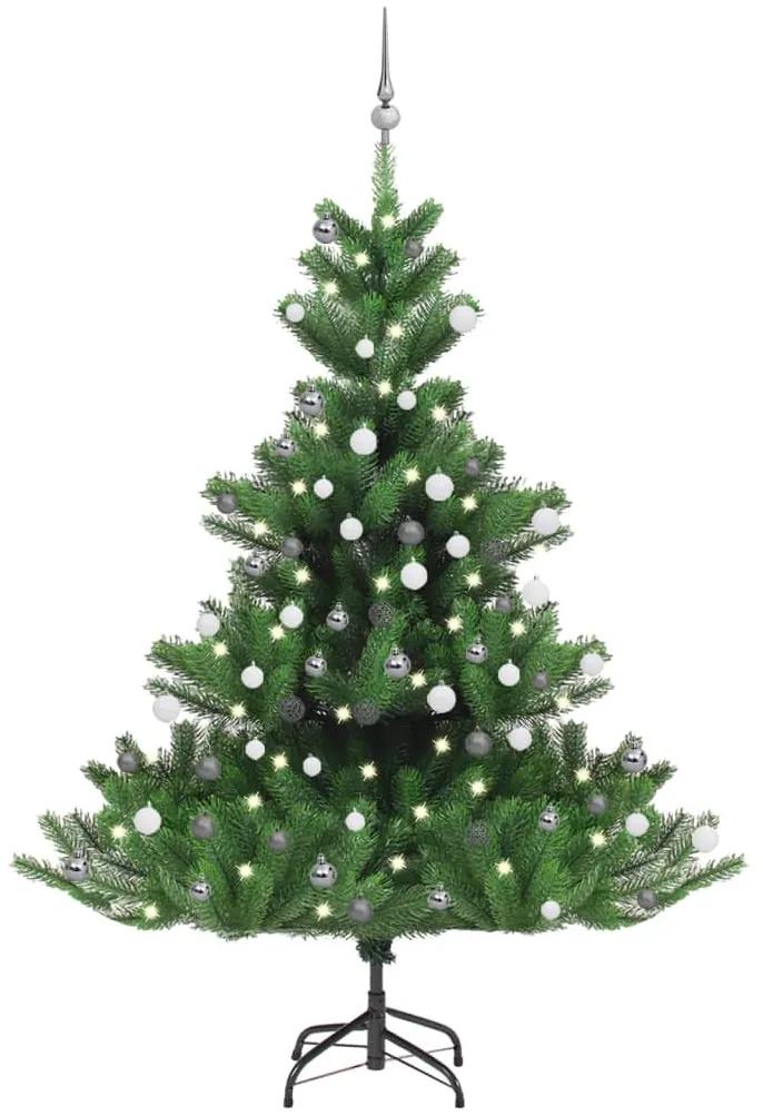 vidaXL Χριστουγ. Δέντρο Έλατο Nordmann LED/Μπάλες Πράσινο 180 εκ.