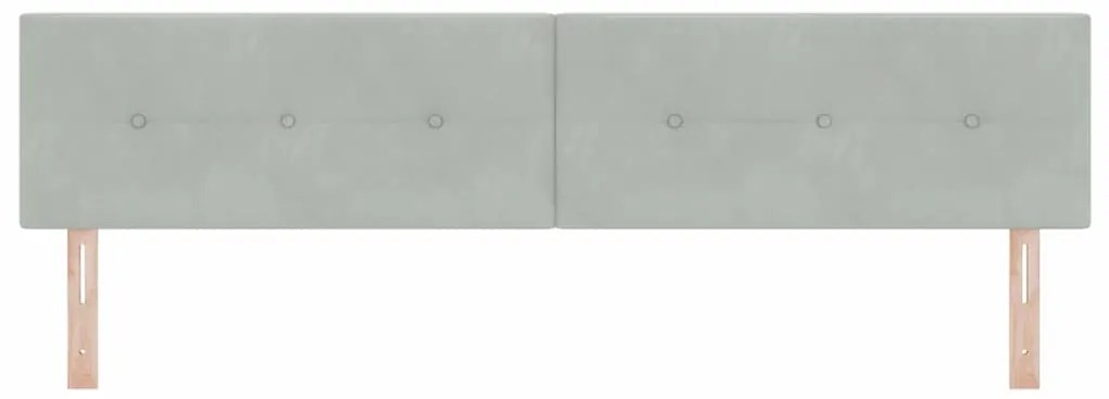 vidaXL Κεφαλάρι με φώτα λωρίδας LED Ανοιχτό γκρι 100 cm Βελούδο