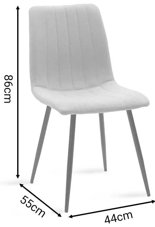 Καρέκλα Noor γκρι βελούδο-πόδι μαύρο μέταλλο 44x55x86εκ 44x55x86 εκ.