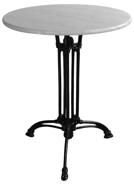 Τραπέζι μαρμάρινο Bastile μαντέμι σε λευκή-μαύρη απόχρωση Φ60x71.8εκ 60x60x71.8 εκ.