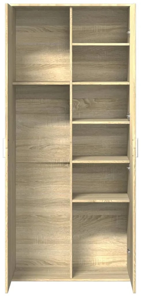 vidaXL Ντουλάπι Sonoma Δρυς 80x35x180 εκ. από Επεξεργασμένο Ξύλο