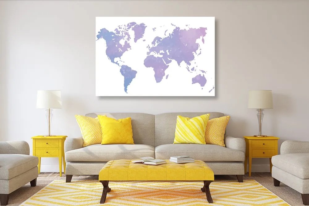Εικόνα στο φελλό ενός όμορφου παγκόσμιου χάρτη - 120x80  transparent