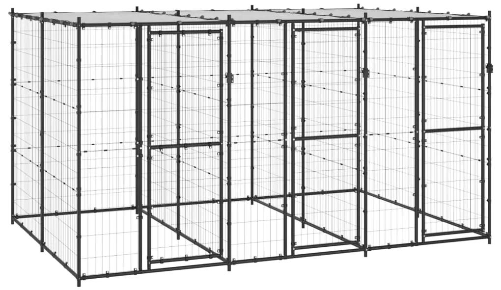Κλουβί Σκύλου Εξωτερικού Χώρου με Στέγαστρο 7,26 μ² από Ατσάλι