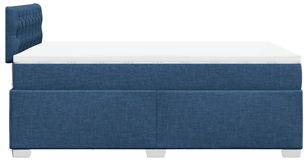 vidaXL Κρεβάτι Boxspring με Στρώμα Μπλε 120x190 εκ. Υφασμάτινο