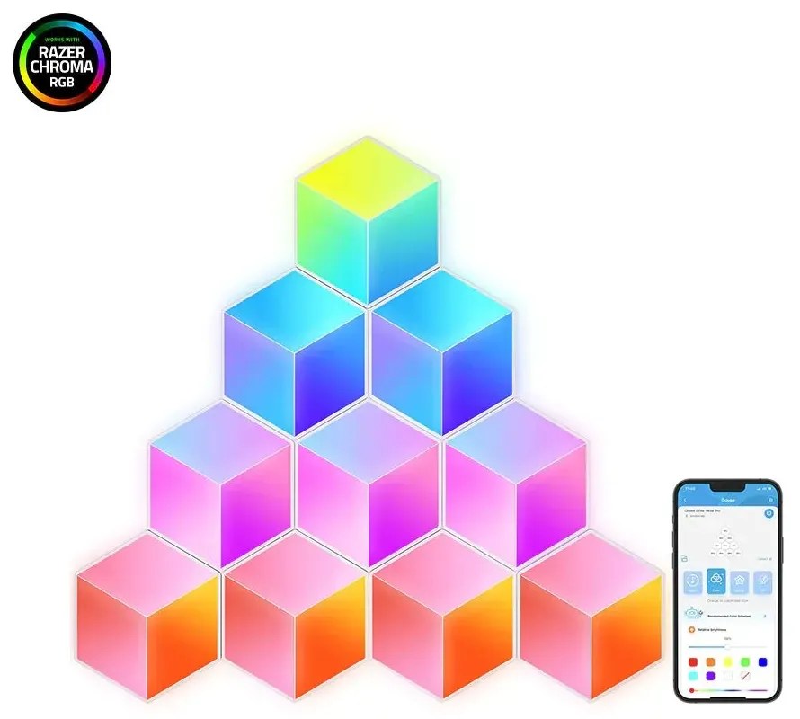 Govee H6066 Διακοσμητικό Φωτιστικό με Φωτισμό RGB Hexagon σε Λευκό Χρώμα