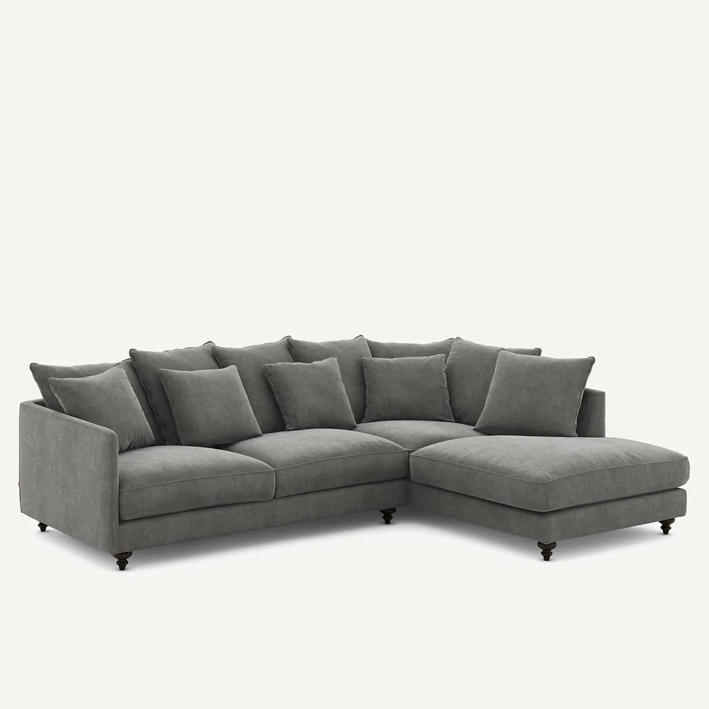 Γωνιακός καναπές-κρεβάτι από πολυεστέρα και βισκόζη, Lazare