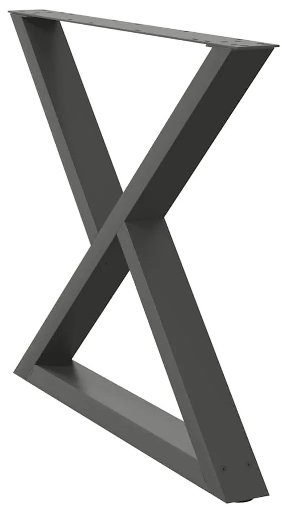 vidaXL Πόδια Τραπεζαρίας 2 τεμ. Ανθρακί 90x(72-73,3) εκ. Ατσάλι