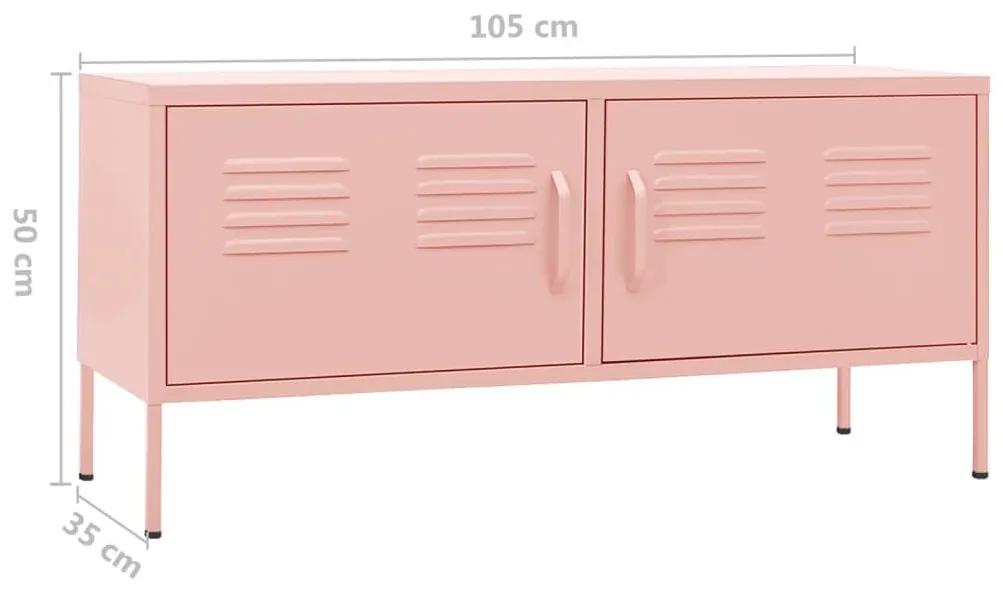 Έπιπλο Τηλεόρασης Ροζ 105x35x50 εκ. από Ατσάλι - Ροζ
