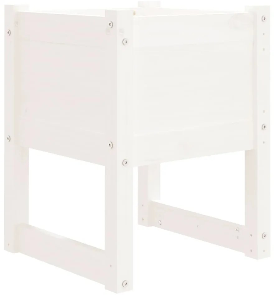 vidaXL Ζαρντινιέρες 2 τεμ. Λευκές 40x40x52,5 εκ. από Μασίφ Ξύλο Πεύκου