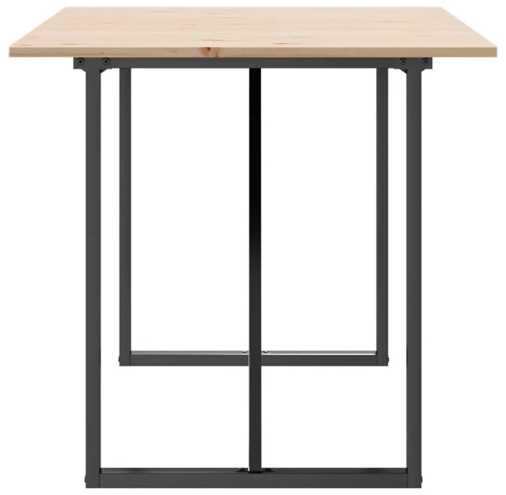 vidaXL Τραπέζι Τραπεζαρίας Πλαίσιο ΟΜασίφ Πεύκο/Ατσάλι