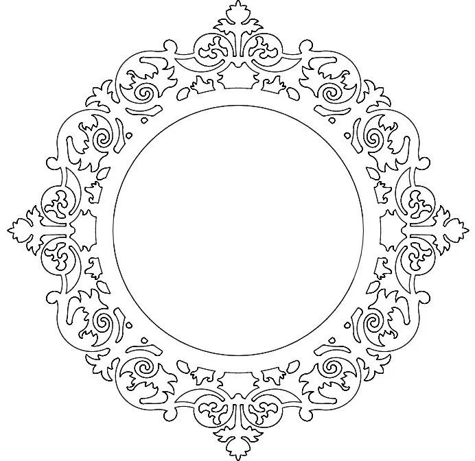 Intra απο ξύλο plywood 3mm-4mm πάχος - Ayna Πλαίσιο Καθρέφτη Στρογγυλό Δίασταση 30x30 cm Intraeaxys-qome5873