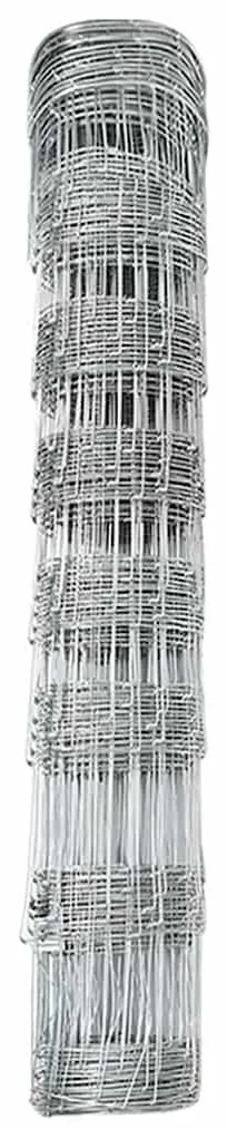 vidaXL Περίφραξη αγρού Ασημί 25 x 0,8 m Γαλβανισμένος χάλυβας