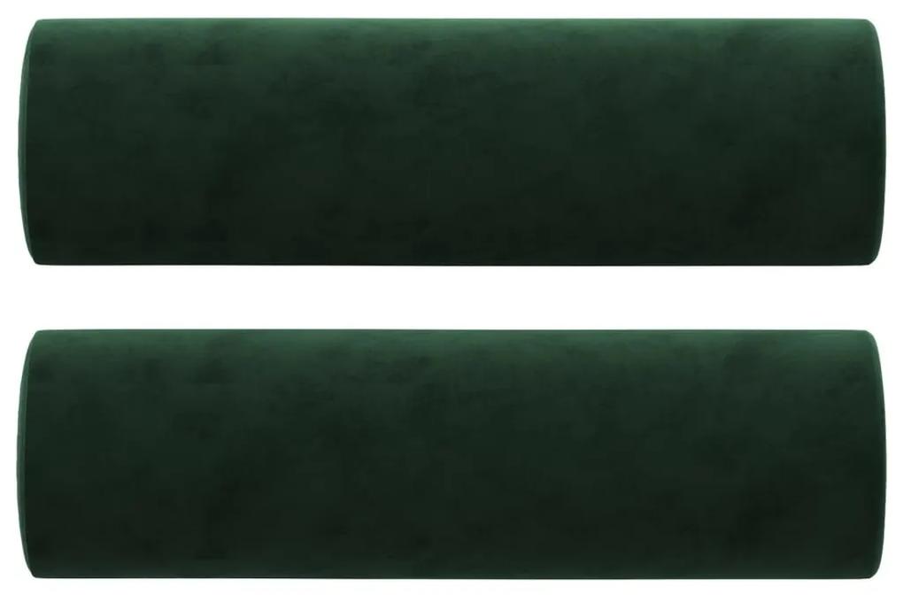Μαξιλάρια Διακοσμητικά 2 τεμ. Σκ. Πράσινο Ø15x50 εκ. Βελούδινα - Πράσινο