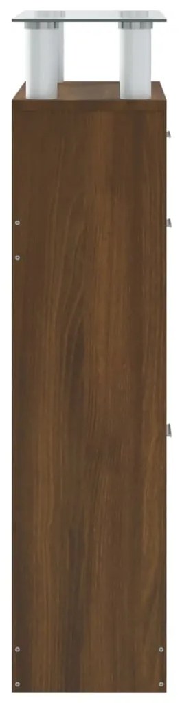 vidaXL Παπουτσοθήκη Καφέ Δρυς 63x24x104 εκ. από Επεξεργασμένο Ξύλο