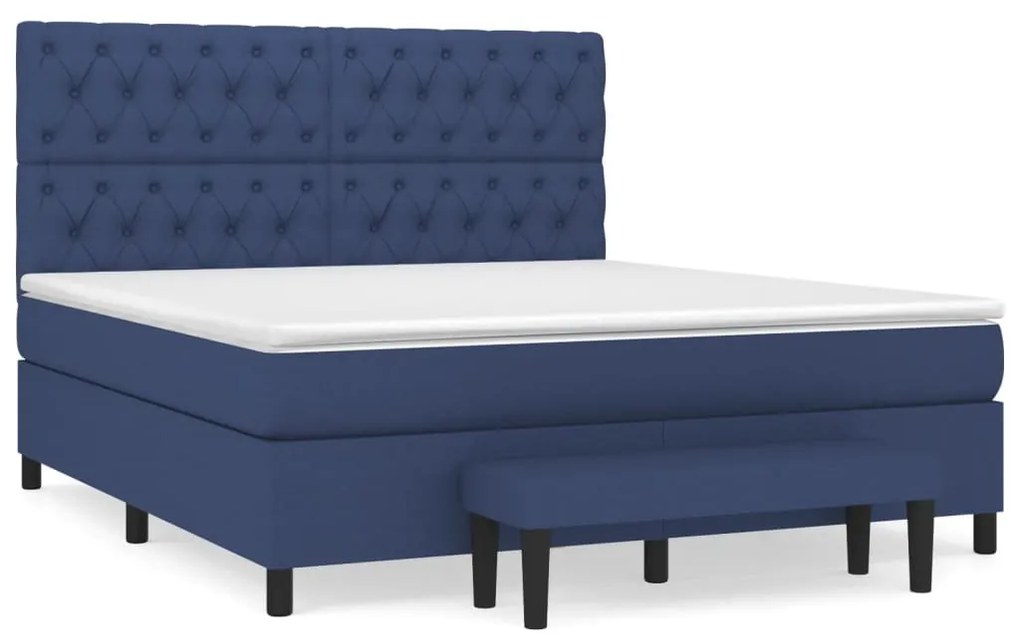 ΚΡΕΒΑΤΙ BOXSPRING ΜΕ ΣΤΡΩΜΑ ΜΠΛΕ 160X200 ΕΚ. ΥΦΑΣΜΑΤΙΝΟ 3136851