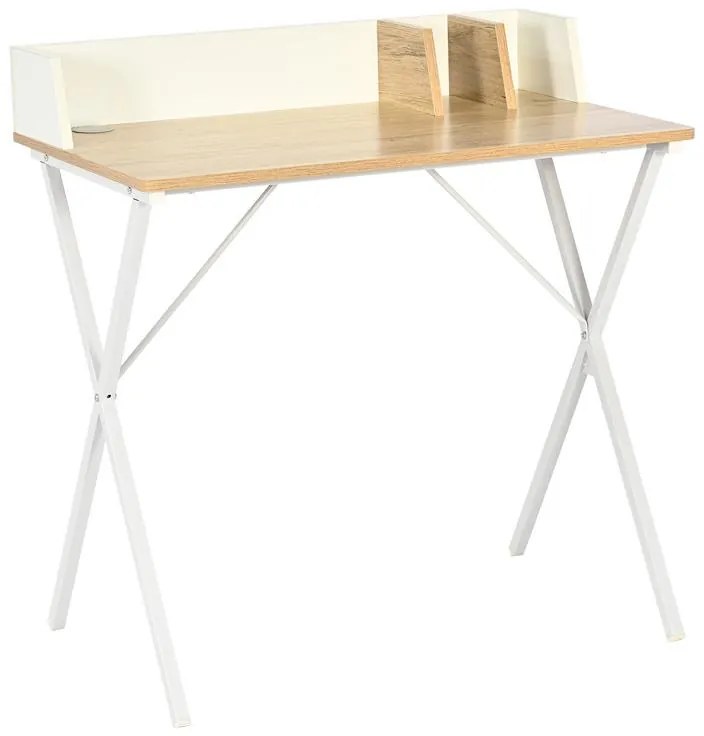 Γραφείο Zervan σε Oak με Λευκό Μεταλλικό Πόδι 80x50x84 εκ. 80x50x84 εκ.