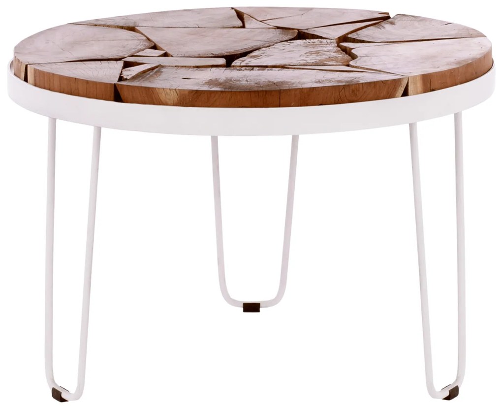 ΤΡΑΠΕΖΙ ΣΑΛΟΝΙΟΥ TIMOTHY ΑΠΟ ΜΑΣΙΦ ΞΥΛΟ ΑΚΑΚΙΑΣ ΛΕΥΚΟΣ ΣΚΕΛΕΤΟΣ Φ73x45Υεκ. FB98366.12 0532919