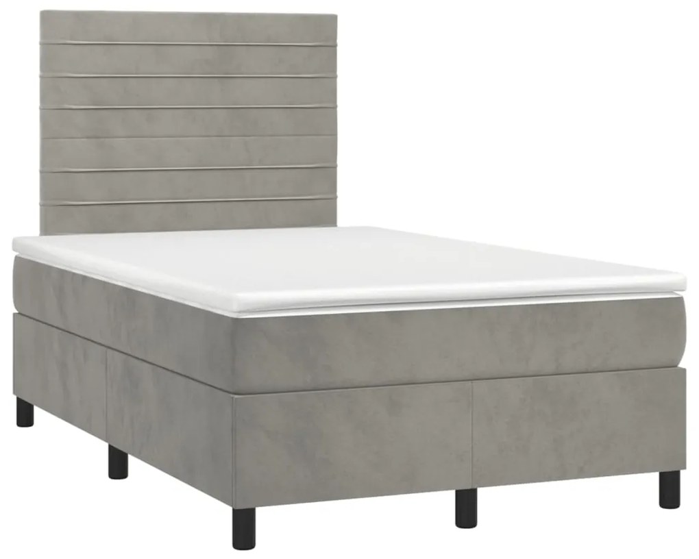 ΚΡΕΒΑΤΙ BOXSPRING ΜΕ ΣΤΡΩΜΑ ΑΝΟΙΧΤΟ ΓΚΡΙ 120X190 ΕΚ. ΒΕΛΟΥΔΙΝΟ 3270001