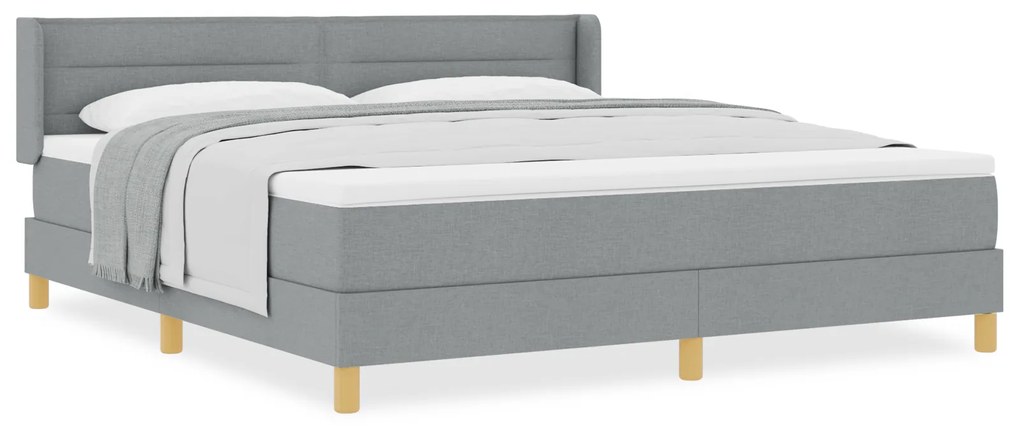 vidaXL Κρεβάτι box spring με στρώμα σε ανοιχτό γκρι, 180 x 200 εκ., ύφασμα
