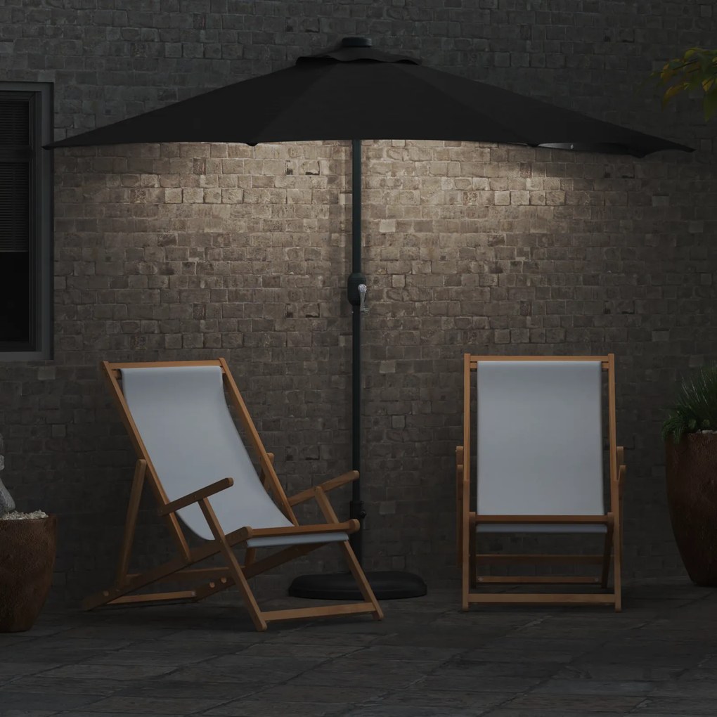 vidaXL Ομπρέλα Κήπου Μαύρο 294 x 150 x 224 εκ. ύφασμα