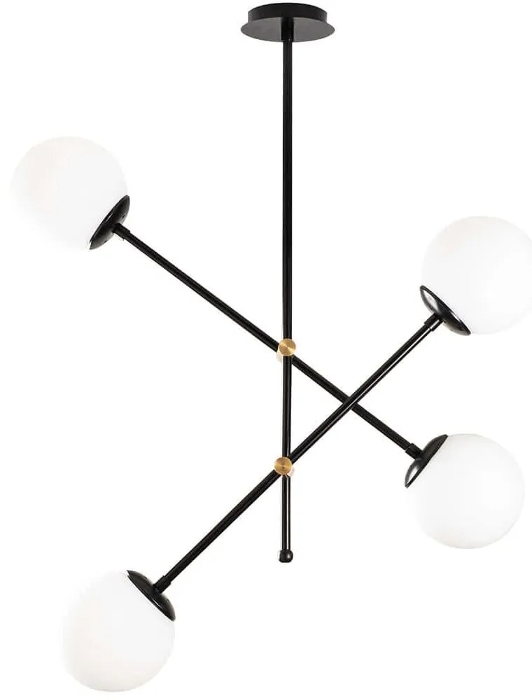 Φωτιστικό Οροφής Best 521SHN3369 80x80x70cm 4xE27 40W Black Opviq