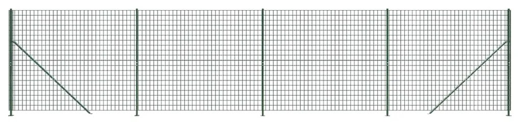 vidaXL Συρματόπλεγμα Περίφραξης Πράσινο 2,2x10 μ. με Βάσεις Φλάντζα