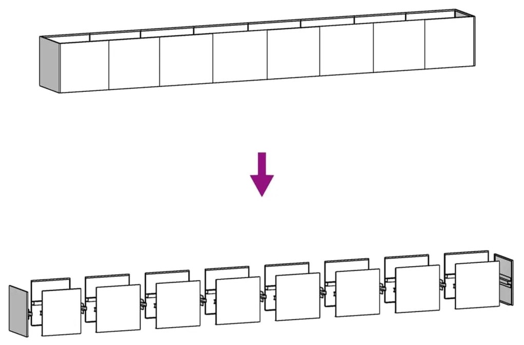 vidaXL Ζαρντινιέρα 360 x 40 x 40 εκ. από Ατσάλι Σκληρυθέν στον Αέρα