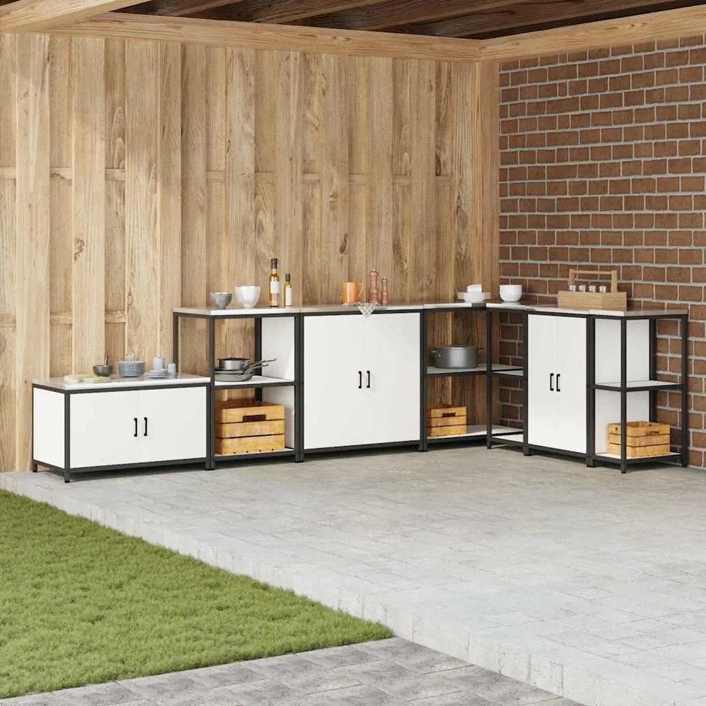 vidaXL Ντουλάπα Αποθήκευσης Κουζίνας Λευκό 60 x 50 x 92 εκ. Ατσάλι