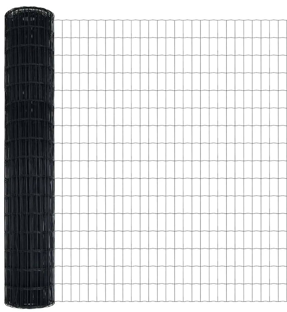 vidaXL Φράχτης με Στήλες. Γκρι 1.6 x 10 m Ατσάλι