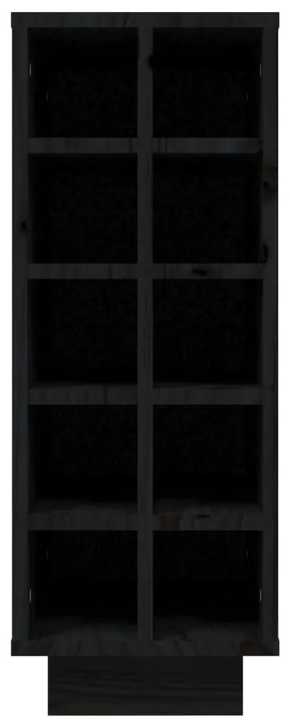 vidaXL Κάβα Κρασιών Μαύρη 23x34x61 εκ. από Μασίφ Ξύλο Πεύκου